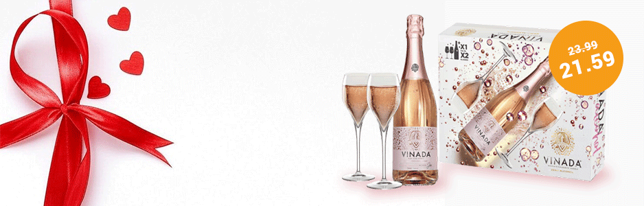 Bekijk Vinada Gift Box Sparkling Rosé + 2 glazen